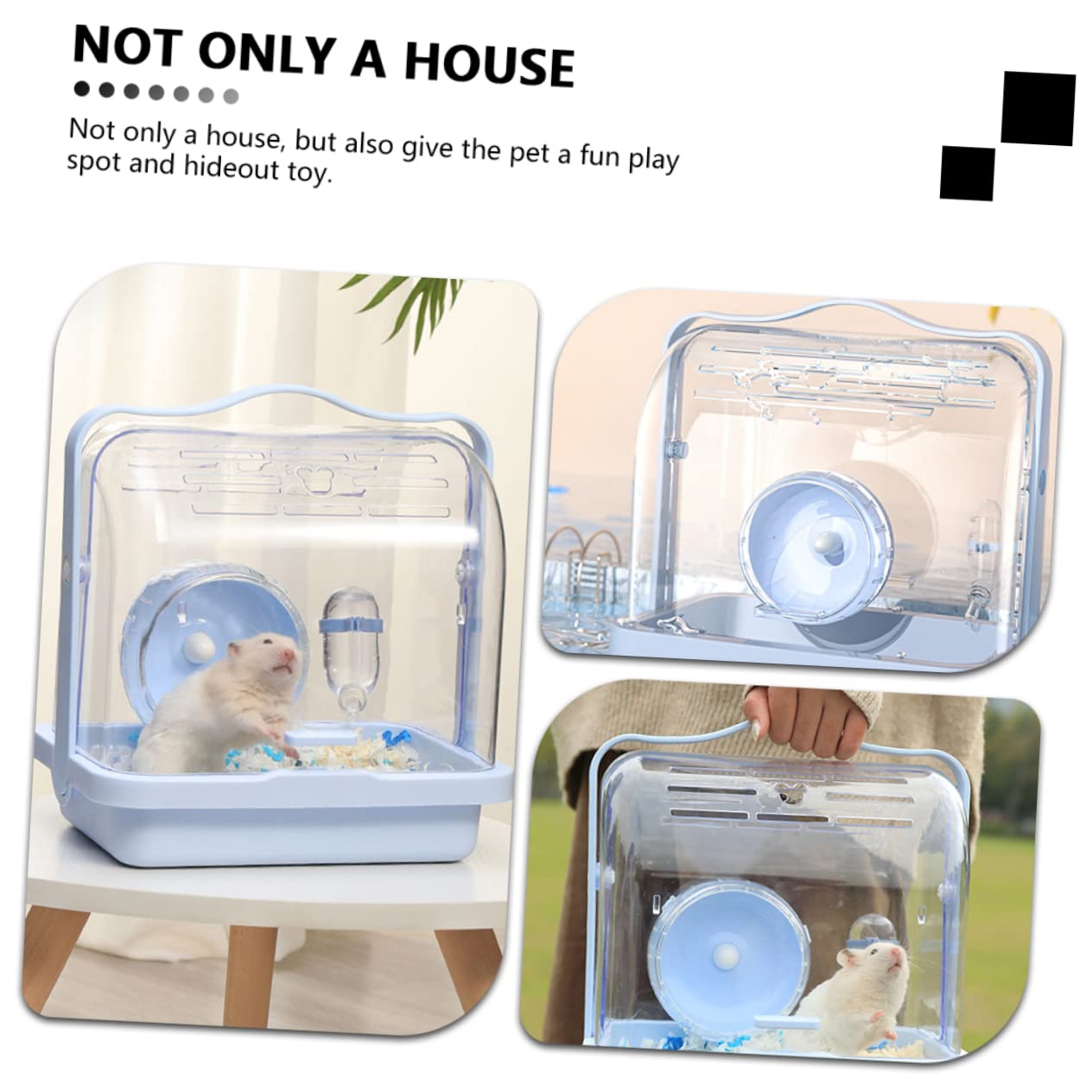 Tragbare Hamster Transportbox aus Kunststoff in Blau