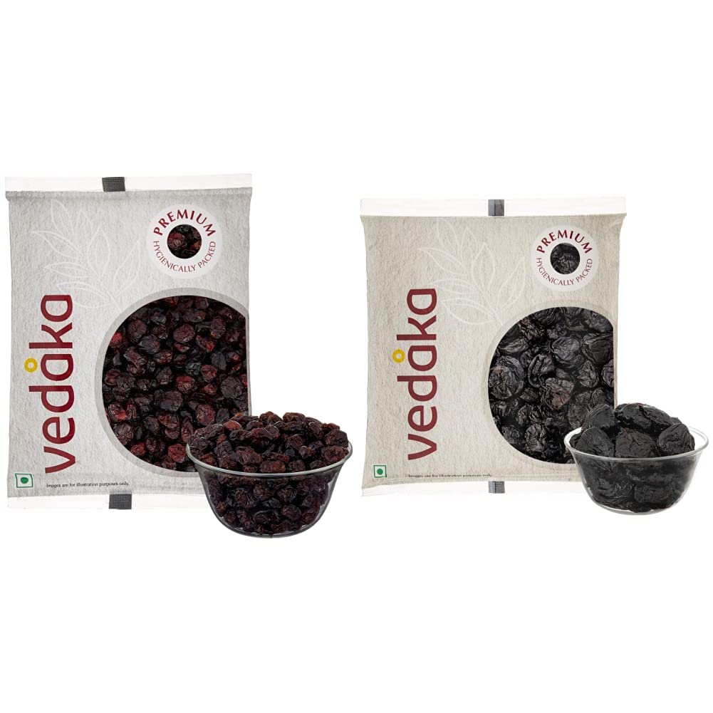 Amazon Brand - Vedaka Cranberries, (200G) With Vedaka Prunes, (200G) (Pack Of 1), Fresh