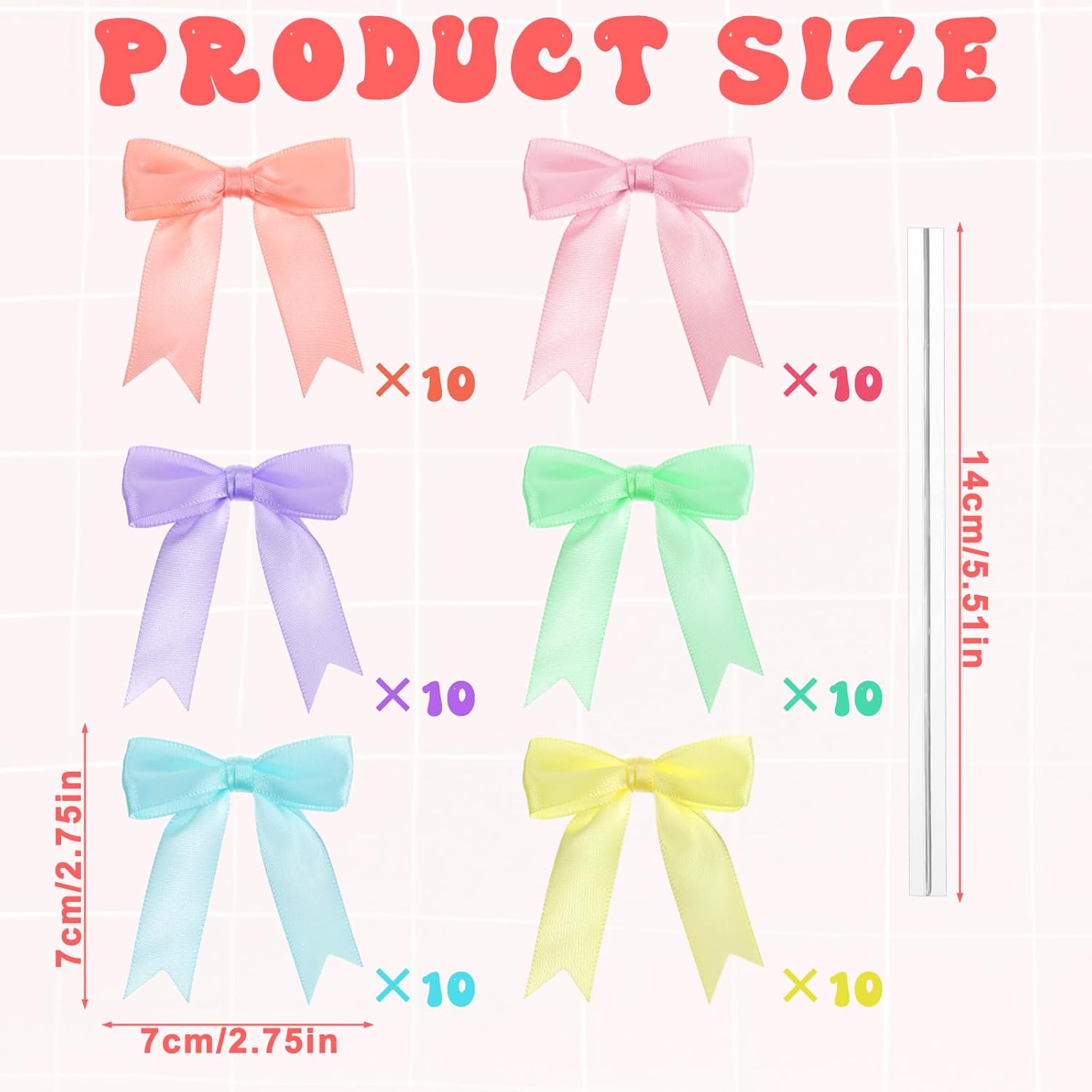 60 Pcs Pastel Satin Ribbon Bows with Twist Tie, Color Pre Tied Bow for Crafts, 2.5 Inch Twist Tie Bows for Treat Bags, Package Decorating Ribbon Bow for Gift Wrapping Treat Bag Wedding Birthday Party - Image 2