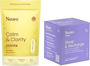Neuro Sleep & Calm Mint Bundle – Sleep & Recharge Melatonin Mints (72ct, Mixed Berry) + Calm & Clarity Mints (90ct, Honey Lemon) – Sugar-Free Relaxation & Stress Relief Supplement