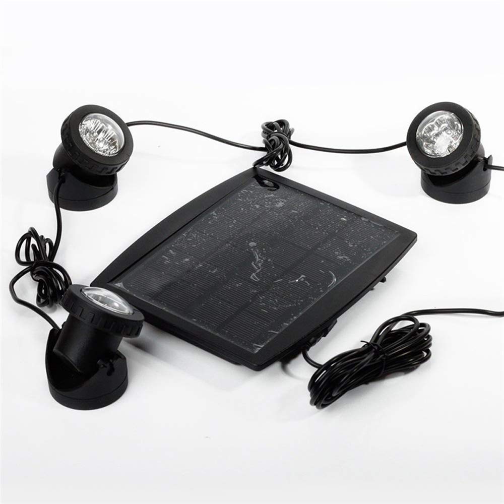 Luci per laghetto solare, faretti sommergibili per esterni, regolabili subacquee, colore RGB che cambia con 3 luci, quattro modalità di luce, impermeabile IP68, per prato, patio, giardino, piscina