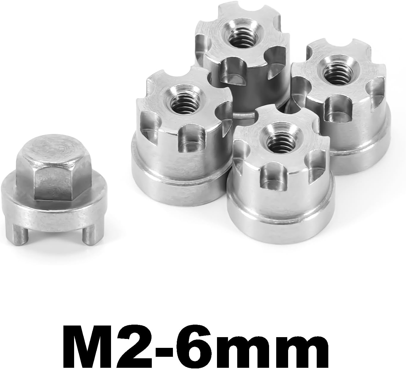 INJORA M2 Wheel Nuts 6/7/8.5mm Stainless Steel Nuts for 1/24 RC Crawler Axial SCX24 AX24 Upgrade, 12PCS