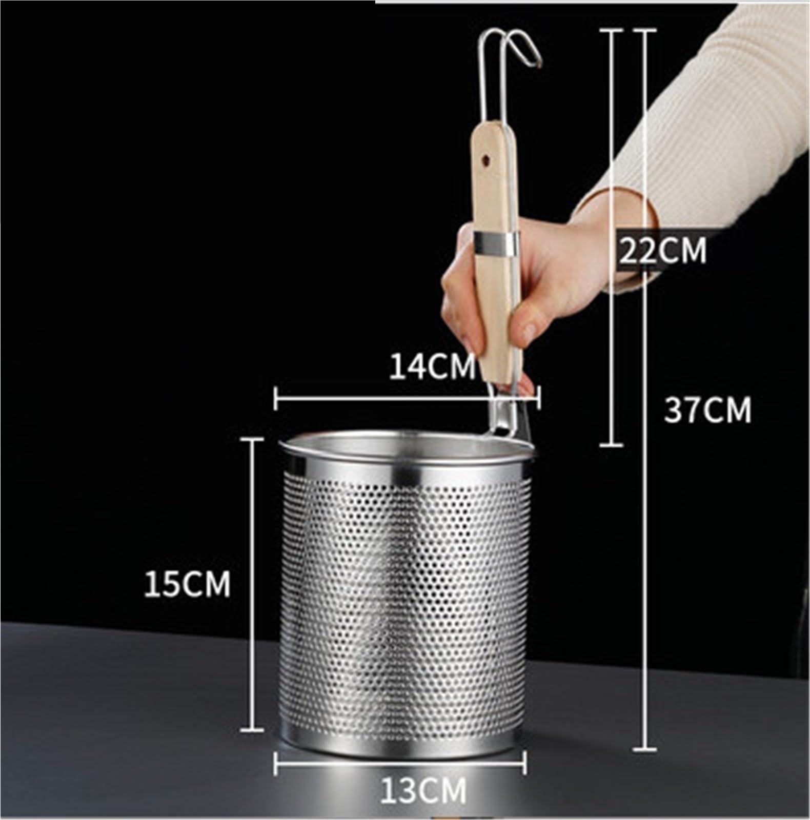 Sitko Sitko Ze Stali Nierdzewnej Łyżka Sitko Do Makaronu Kosz Do Frytek Sitko Do Gorącego Garnka łyżka cedzakowa(13cm)