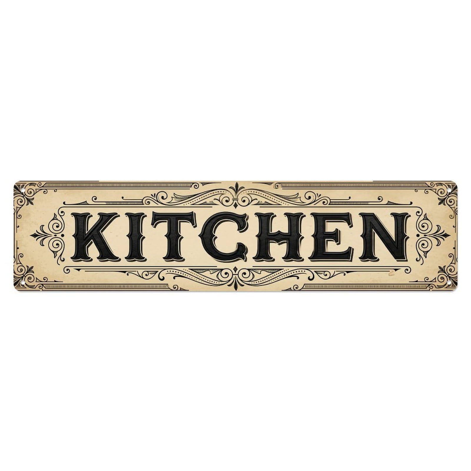 Kitchen Label Relief Worn Culinary Zone Vintage Metal Tin Sign Wall Decor for Cafe, Club, Garden Metal Poster 4x16Inch