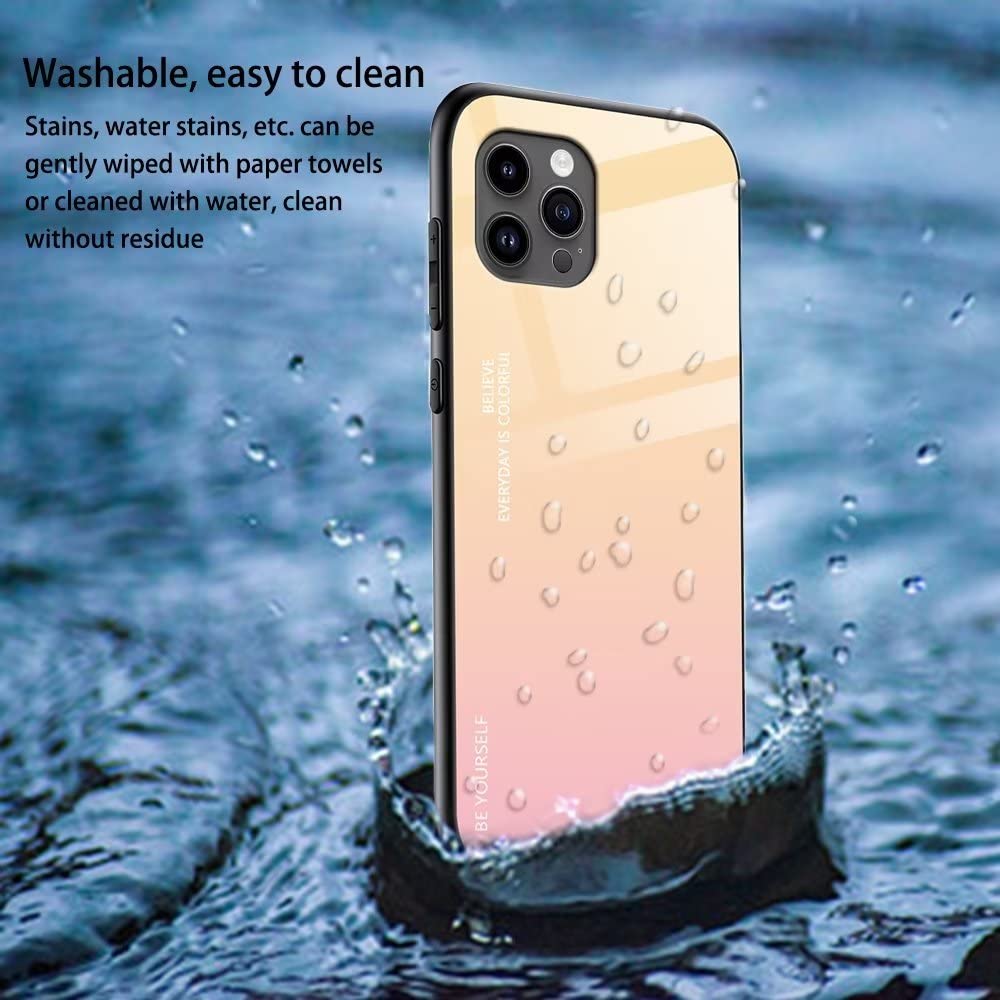 EASSGU Funda Adecuada Para OnePlus Nord CE 3 Lite (6.7" Inches), Carcasa Trasera De Vidrio Degradado, Funda Para Teléfono Móvil Anticaída Y Antiarañazos - Amarillo Rosa