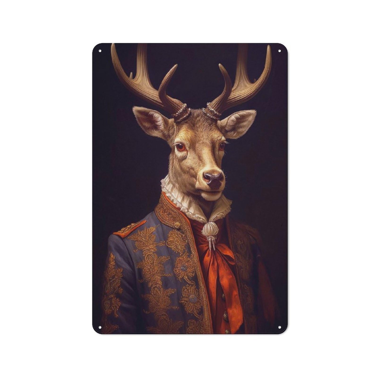 Deer Vintage Metal Wall Decor 30x20cm, Vintage Tin Sign for Bakery, Diner, Cafe Or Family Room