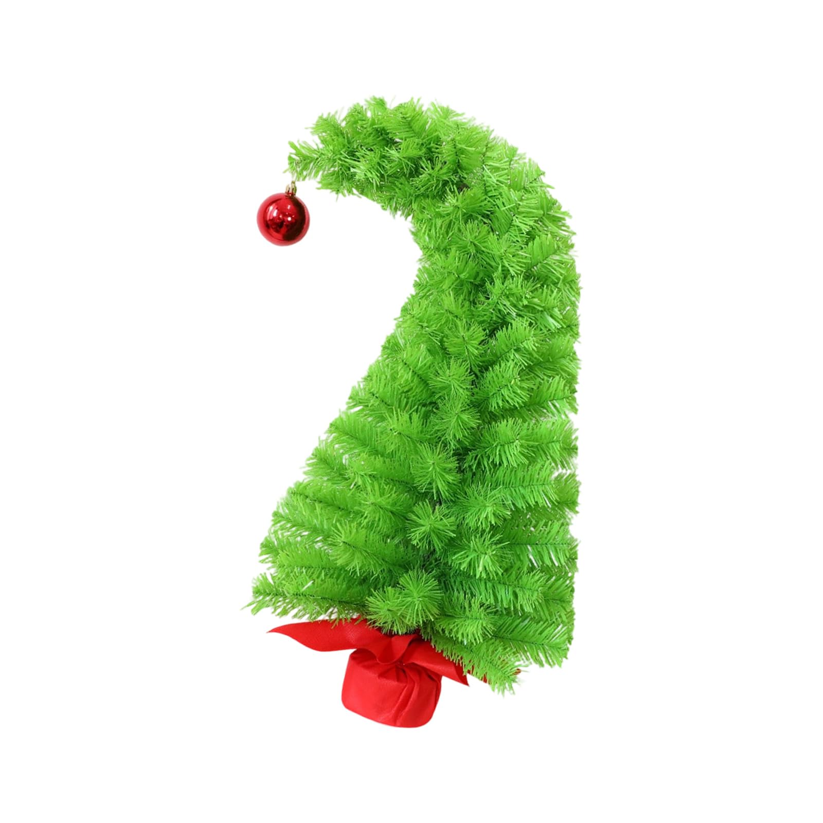 XAGMODSHN Decoración de árbol navideño Verde Torcido para Escritorio, Dormitorio, Oficina, decoración de Festivales, Suministros caprichosos para Fiesta de Navidad