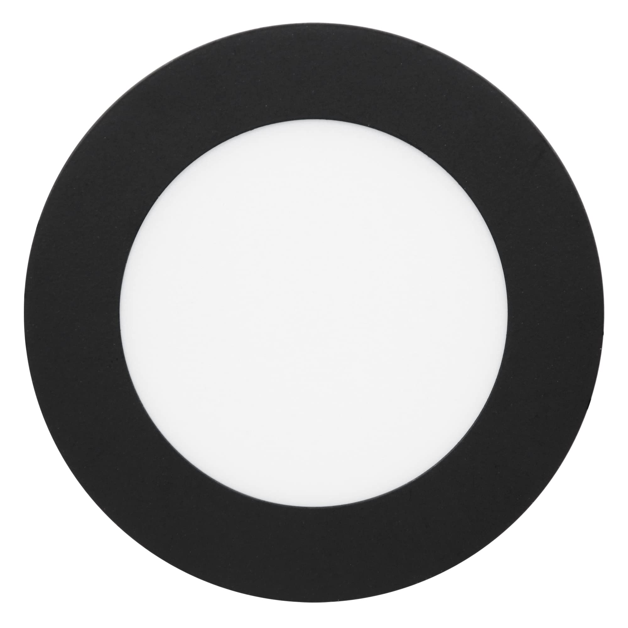 ECD Germany Juego de 10 Focos Empotrables Panel LED 6W Redondo Ø12cm Negro Sustituye A Las Halógenas De 35W Luz Blanco Frío 6000K 339 Lúmenes IP44 No Regulable Ultraplano Transformador Lámpara Techo