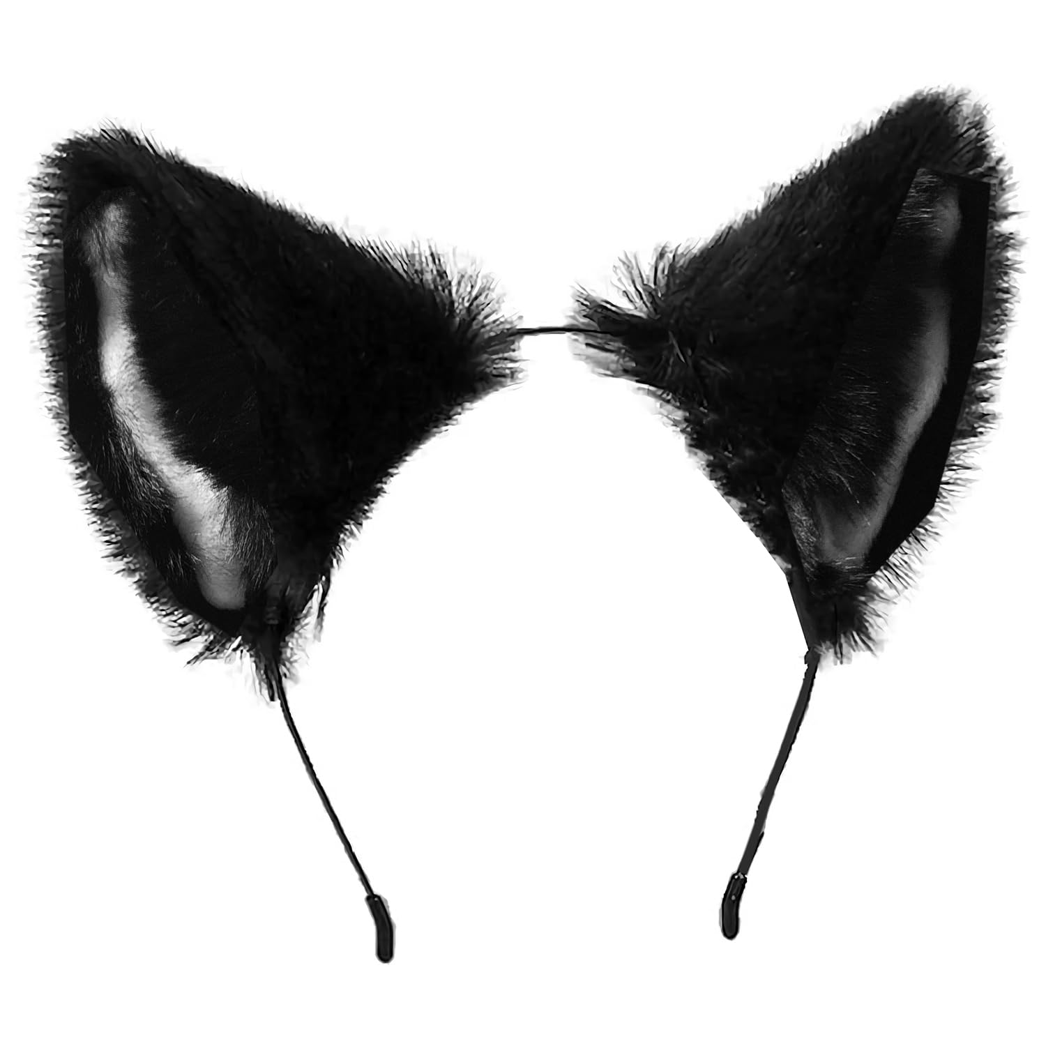 Huralona Faux Fur Cat Fox Ears Headband Flexible Hair Accessory Hairband Handmade Halloween Cosplay Costume Party Dress