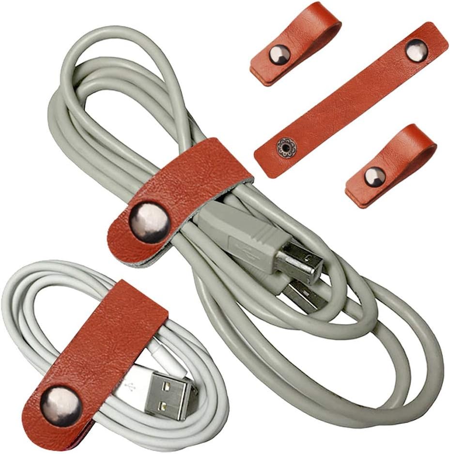 20 Pcs Cord Organizer, Stocking Stuffers for Men Portable Earphone Cord Winder keeper, Portable USB Cord holder, Cord Wire Ties for Work and Travel, 10 Long -Brown,10 Short -Black