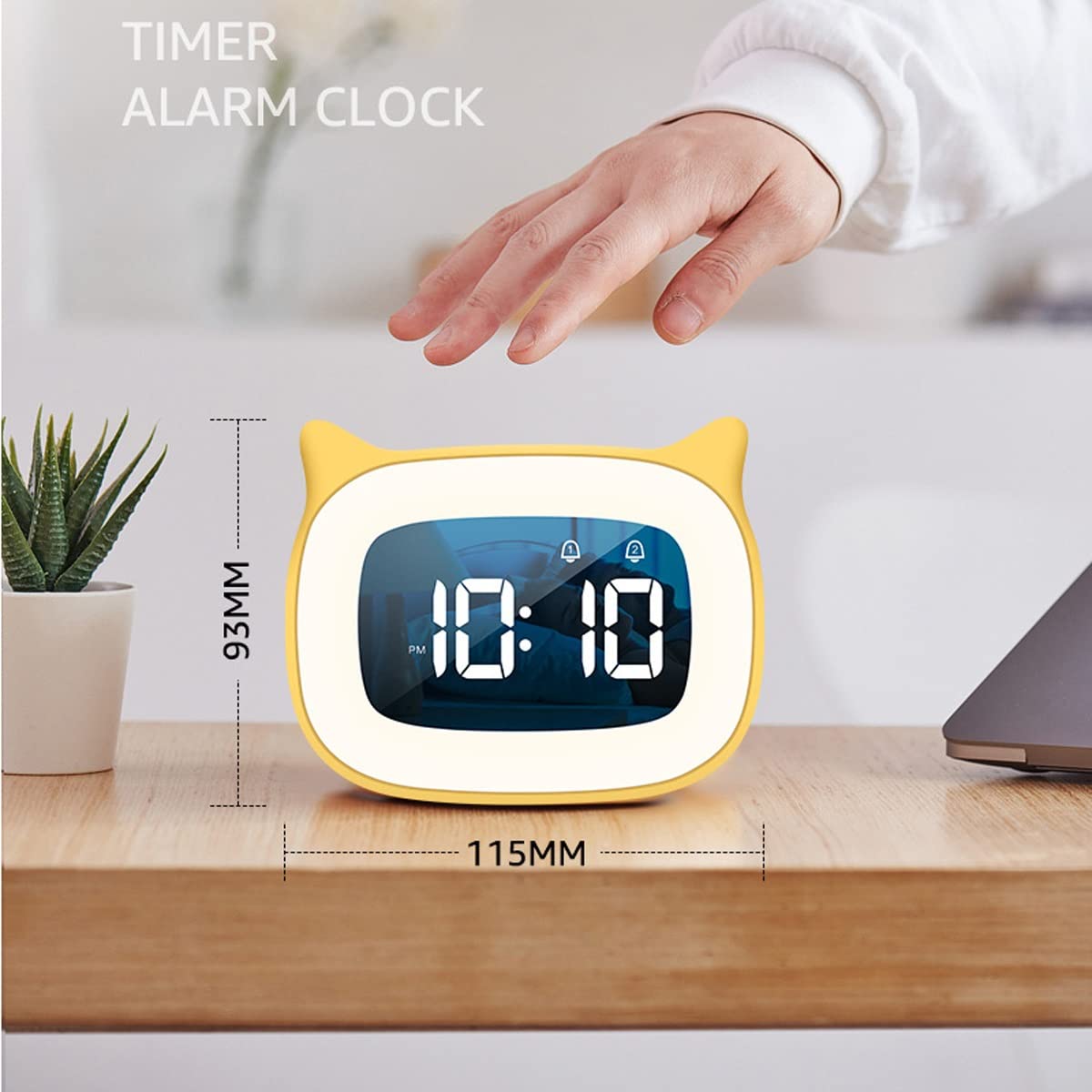 Despertador, Reloj Despertador Digital LED, Brillo Ajustable, Carga USB(White)