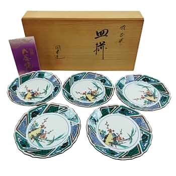 【新品・未使用】九谷焼小皿５枚揃い 九谷陶全　共箱付き 九谷焼 小皿 皿・鉢 - 九谷焼通販 陶らいふ-和食器九谷焼の販売