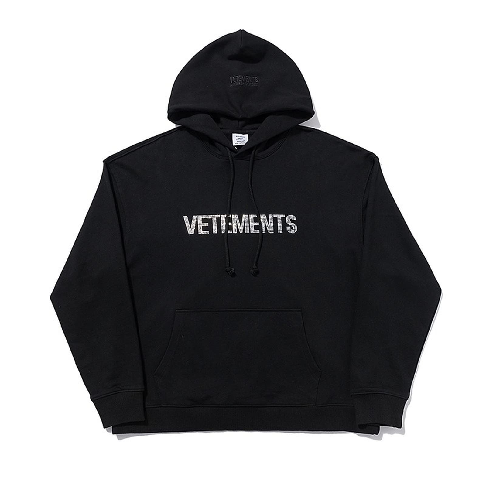 NIHYCAI VETEMENTS Simple rhinestone letters trend loose casual men and women pullover hoodie