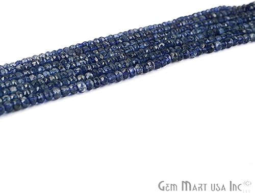 Miniatura 2 de AAAmazing cuentas de calidad 100% natural de iolita micro facetadas 0.118-0.157in con piedras preciosas Rondelle 13 pulgadas de longitud GemMartUSA