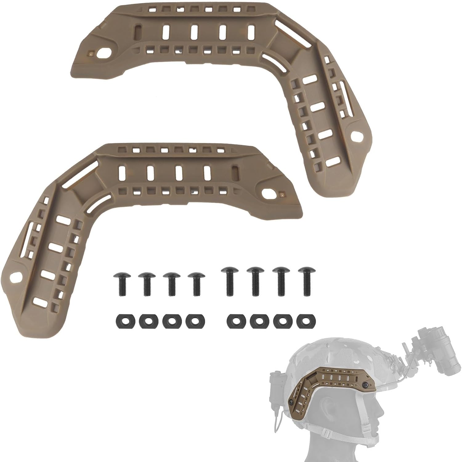 ARC Side Rail Kit for Tactical High-Cut Helmets, Fast-Style Compatible Accessory Mounting System with Hidden Cable Channel, Secure Fit, Easy Installation