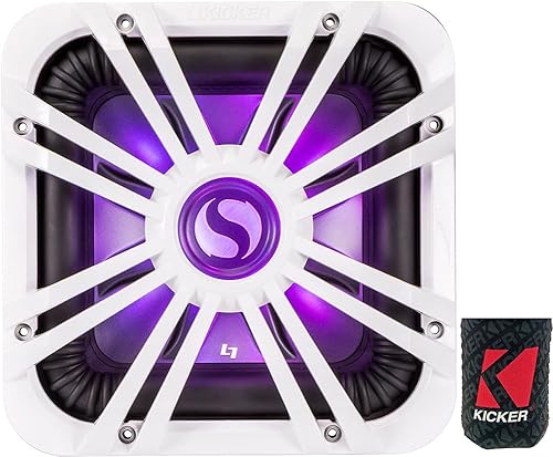 KICKER Subwoofer y rejilla Paquete de 2 artículos 12" Solo-Baric L7S Subwoofer DVC 2-ohm con rejilla LED (blanco)