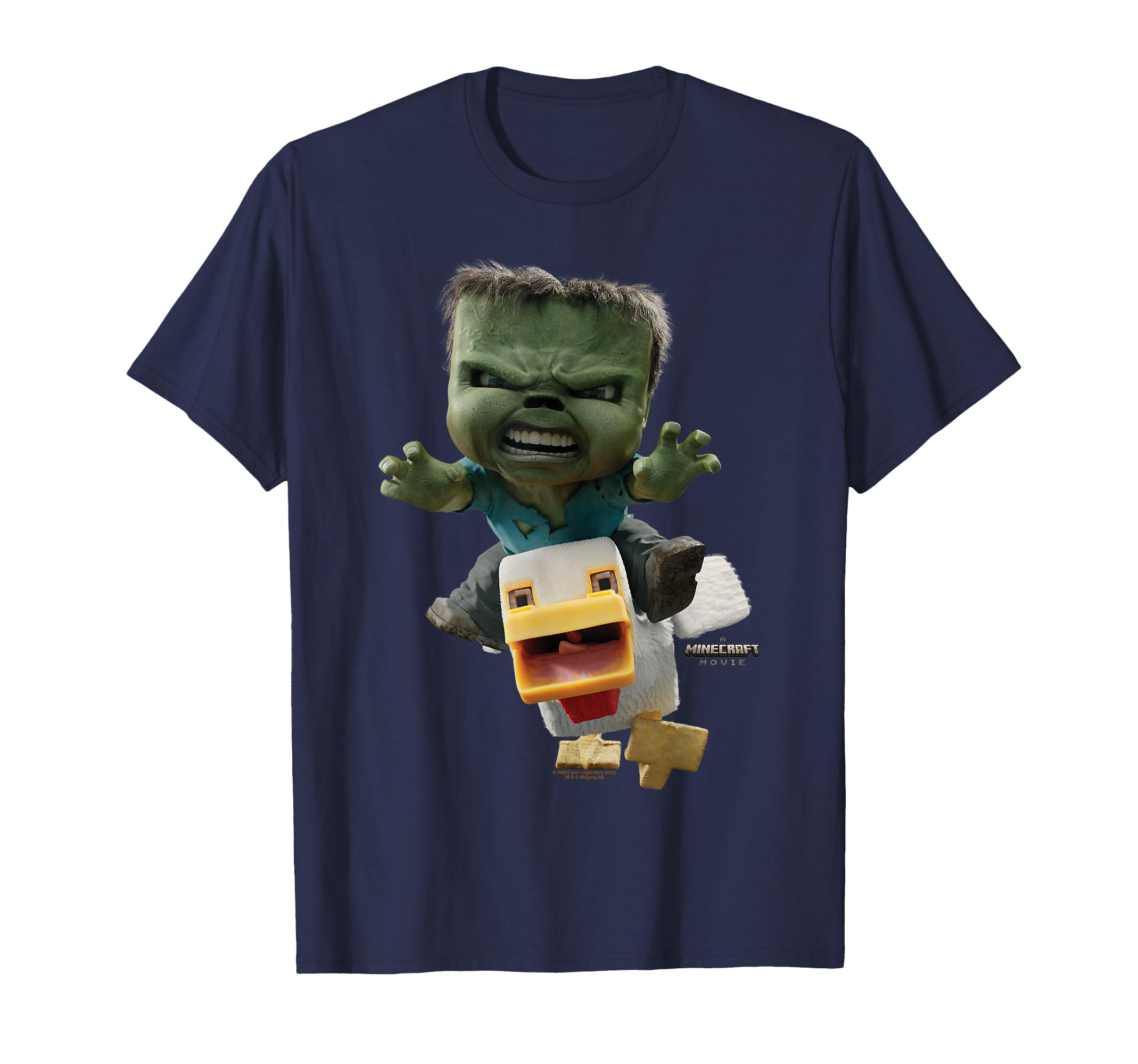 A Minecraft Movie Chicken Jockey Baby Zombie Attack T-Shirt