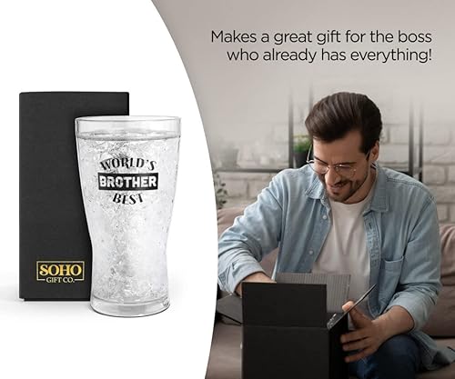 Miniatura 5 de GALVANOX SoHo - Vaso congelador de regalo para hermano, taza enfriadora de doble pared para bebidas frías heladas, vaso aislado de 14 onzas para