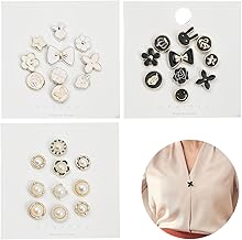 KOLZEMV Broche de Boutons, 30 Pcs Boutons de Broche de Chemise,broche femme vetement,Boutons de Chemise Invisibles,Boutons de Broche de Chemise pour Femmes,Pour Vêtements,Foulards,Jeans,Décoration DIY