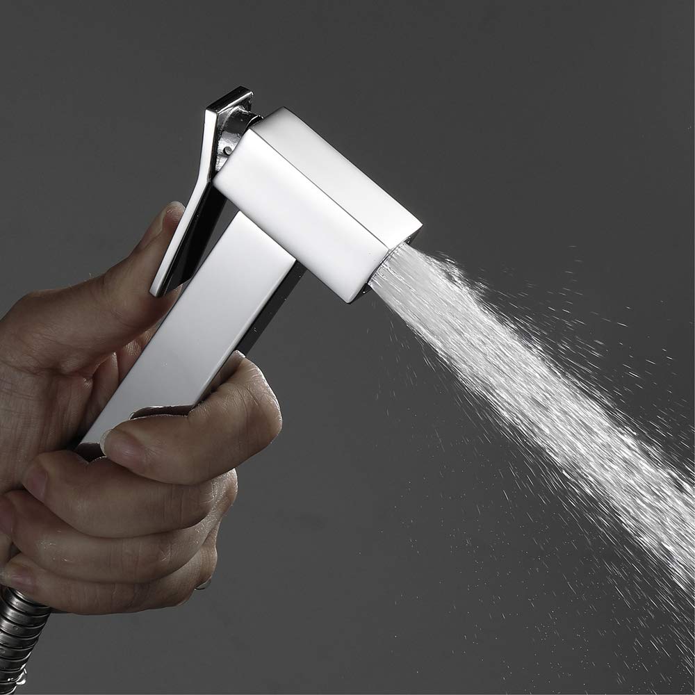 TTDGYYXW Chromowany ręczny opryskiwacz do toalet, łazienka mosiężne krany prysznicowe Spray kran do czyszczenia toalety przenośna podkładka do pieluch materiałowych