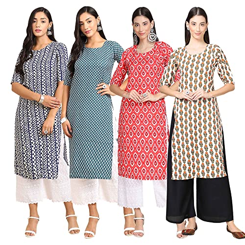 Image of Pinkmint Women's Crepe Digital Print Straight Kurta
