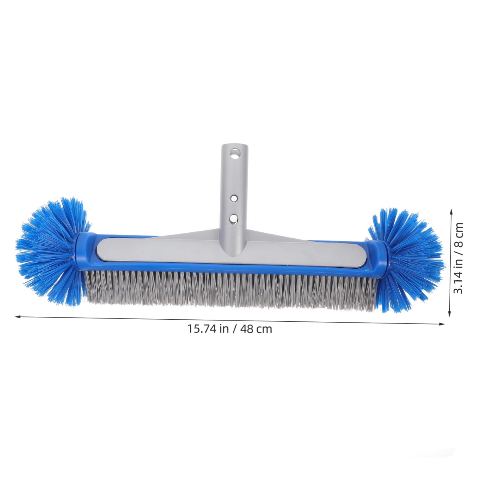 iplusmile Brosse de Piscine Robuste en Nylon et Aluminium avec Manche Ergonomique pour Nettoyage des Murs de Piscine et Camping