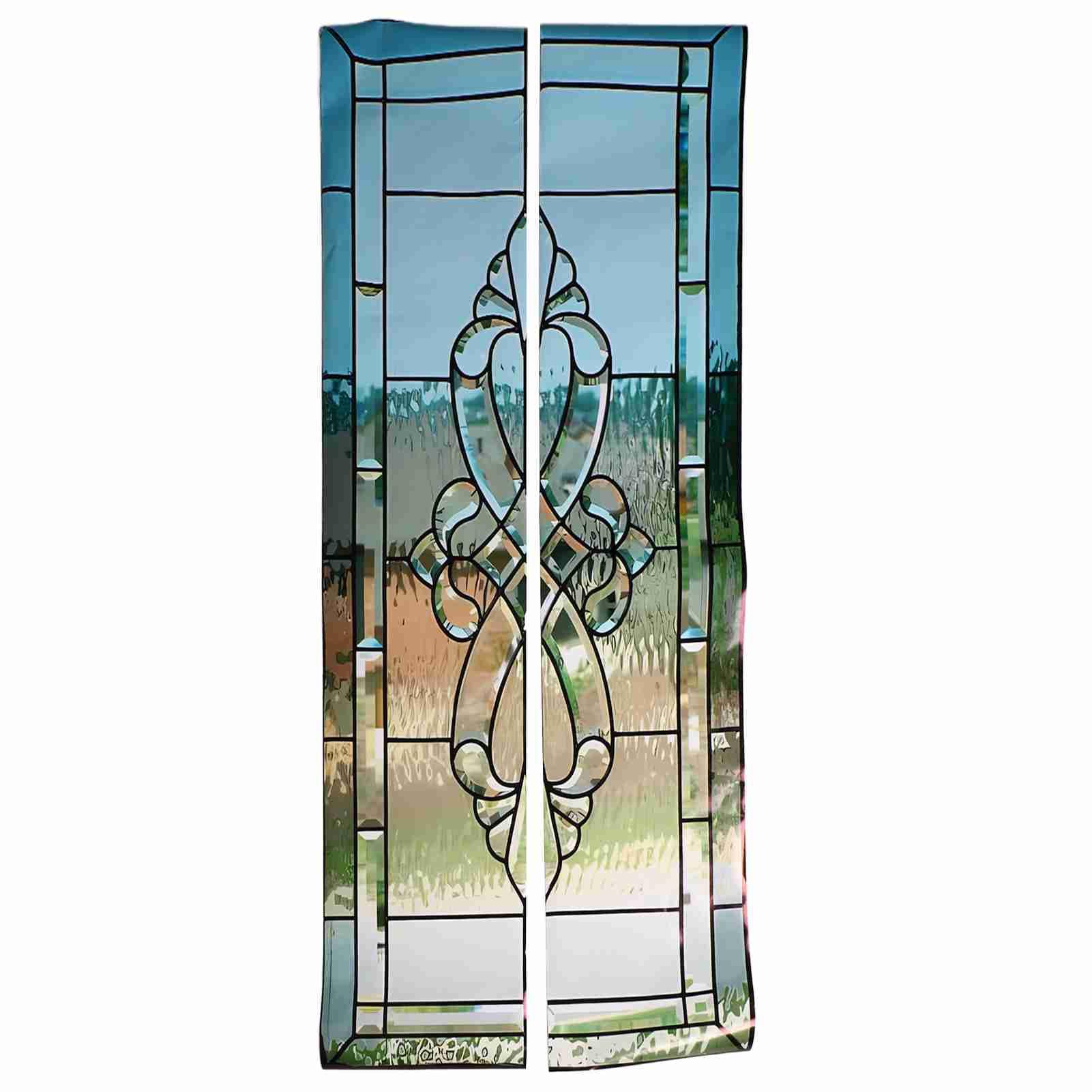Autocollant de porte en verre 2 pièces en PVC mural design artistique