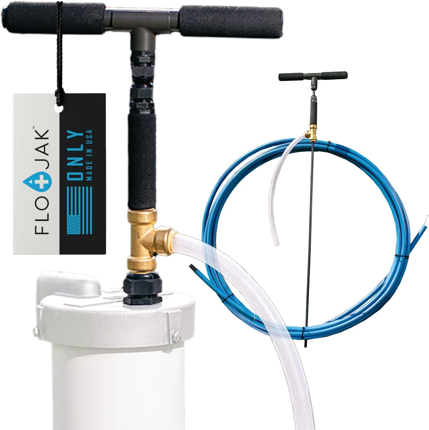 Flojak Deep Well Hand Pump 50ft, American Made Manual Well Pump – Emergency Backup Water Pump, No Electricity Required, Off Grid Water System for Power Outages & Rural Use – Easy Installation