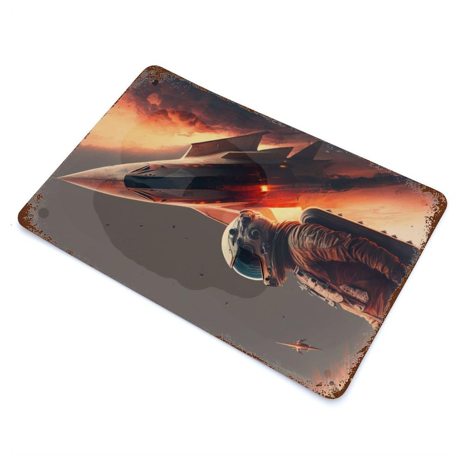 The Final Frontier Rusty Metal Tin Sign 11.8"x7.9", Old School Wall Decor for Garage, Pub Or Kitchen