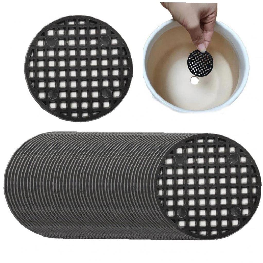 Casiler Style 1 100Pcs Flower Pot Mesh Pad, Garden Bonsai Drainage Mesh Hole Screens Pot Bottom Grid Mat Breathable Gasket