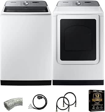 Samsung 5.4 Cu. Ft. Top Load Washer and 7.4 Cu. Ft. Electric Dryer Laundry Bundle