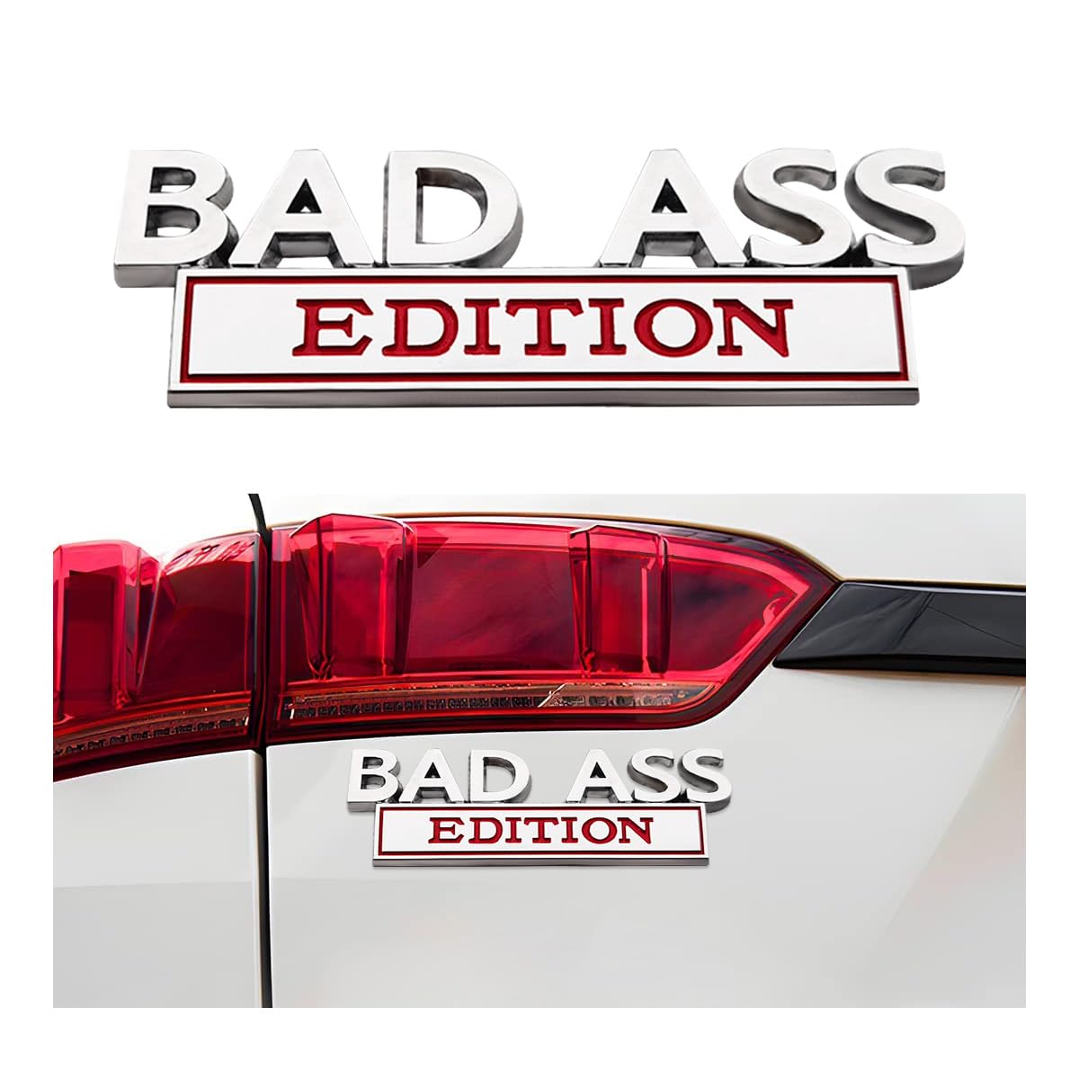 Adesivo 3D Bad Ass Edition Per Auto In Lega Di Zinco | Badge Cofano Portellone Universale | Accessorio Personalizzazione Auto Moto SUV - 3