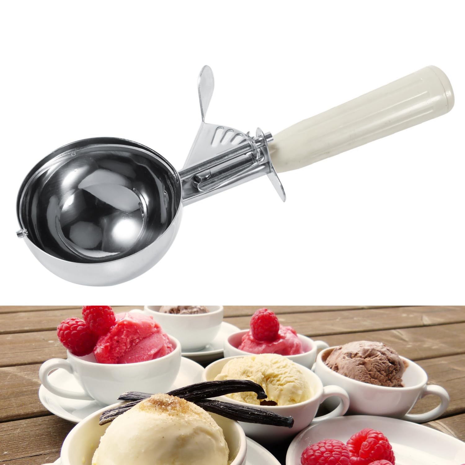 Cucchiaio Porzionatore In Acciaio Inox 304 Con Grilletto Per Gelato E Biscotti