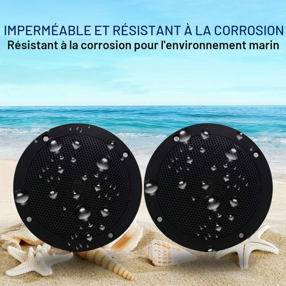 2 BASS FACE SPL5.2B Haut-parleurs Noirs à Double cône de 125 Watts rms et 250 Watts Max par Paire 14,50 cm 145 mm 5,25" étanche Piscine Bateau pub hôtel, par Paire
