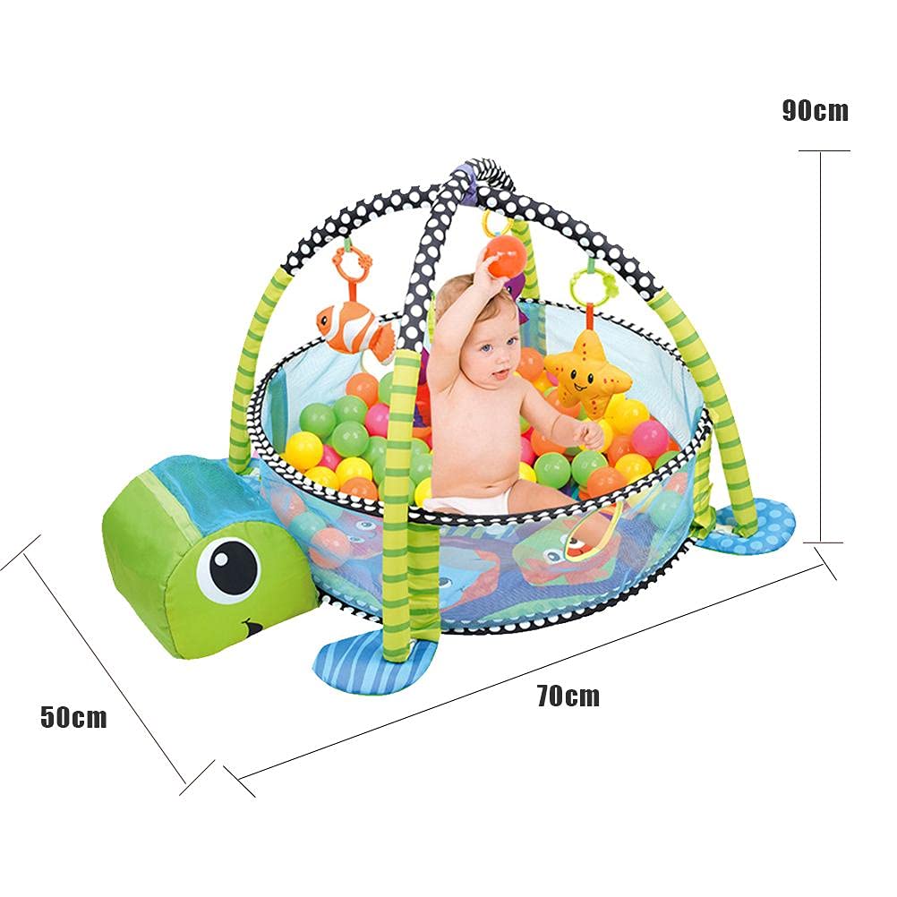 Estera Multifuncional para Actividades de Gimnasio para Bebés con Bolas Oceánicas para el Desarrollo de Habilidades Motoras (Tortuga)