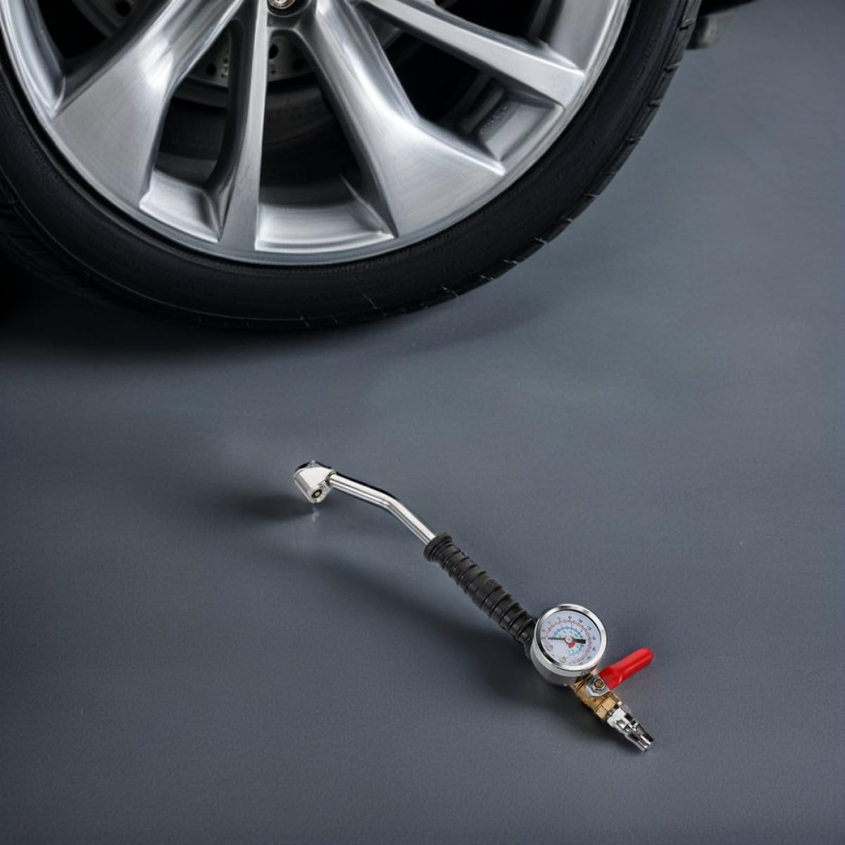 Happyyami Manómetro de Presión para Neumáticos Boquilla Codo y Adaptador, 2 Piezas para Inflar Ruedas de Camión, Coche y Rv Control Preciso de Presión en Talleres y Garajes