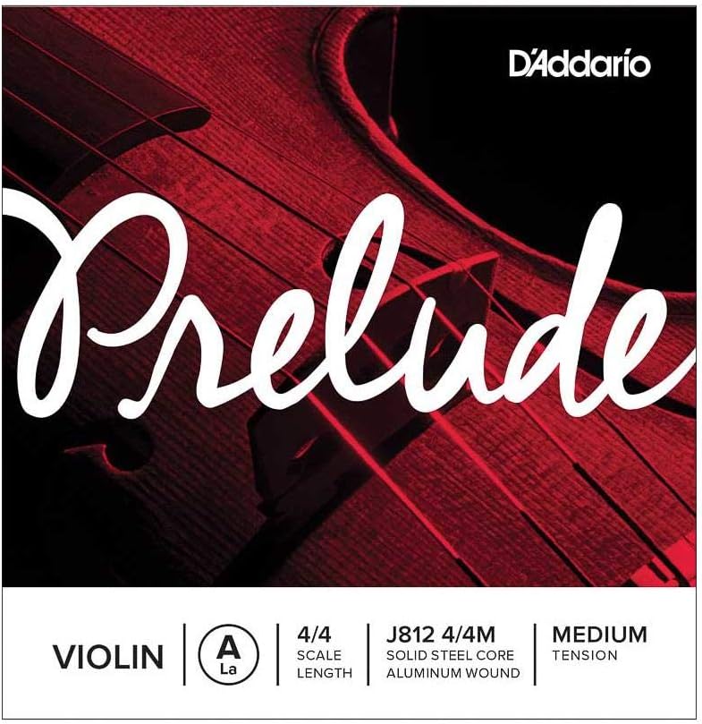 D'Addario Prelude Violin Single A String, 4/4 Scale, Medium Tension