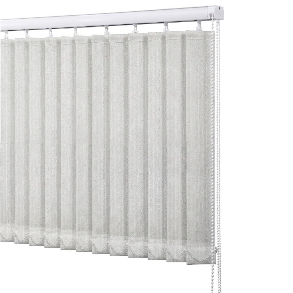 Lamellenanlage Lamellenvorhang Vertikaljalousie B 60 90 120 150 200 260 cm Grau Verdunkelungsjalousie Stoff Lamellen Vorhang für Schiebetür Terrassentür(W60 x H190cm)