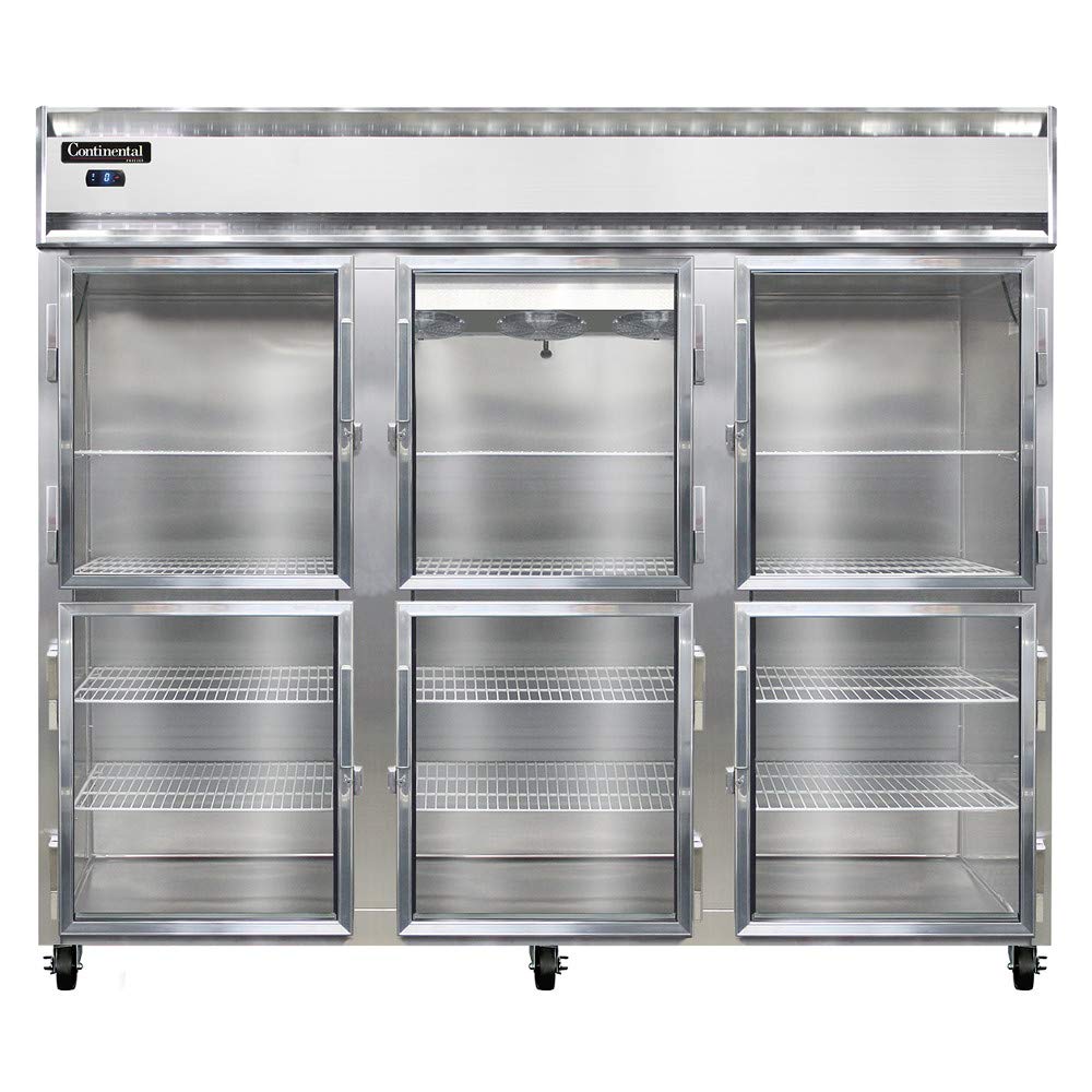 3FE-SS-GD-HD Extra-Wide Three Section Reach In Glass Door Freezer by Continental Refrigerator – Commercial Grade