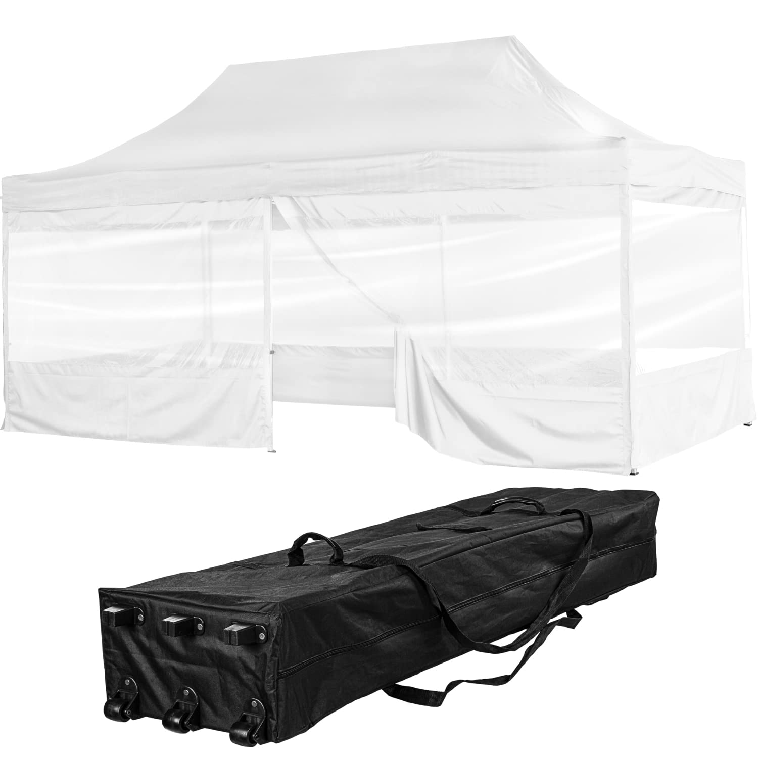 INSTENT Alu-Pavillon 3 x 6 m Pro 4 Seitenteile wasserdicht UV-Schutz 50+, weiß