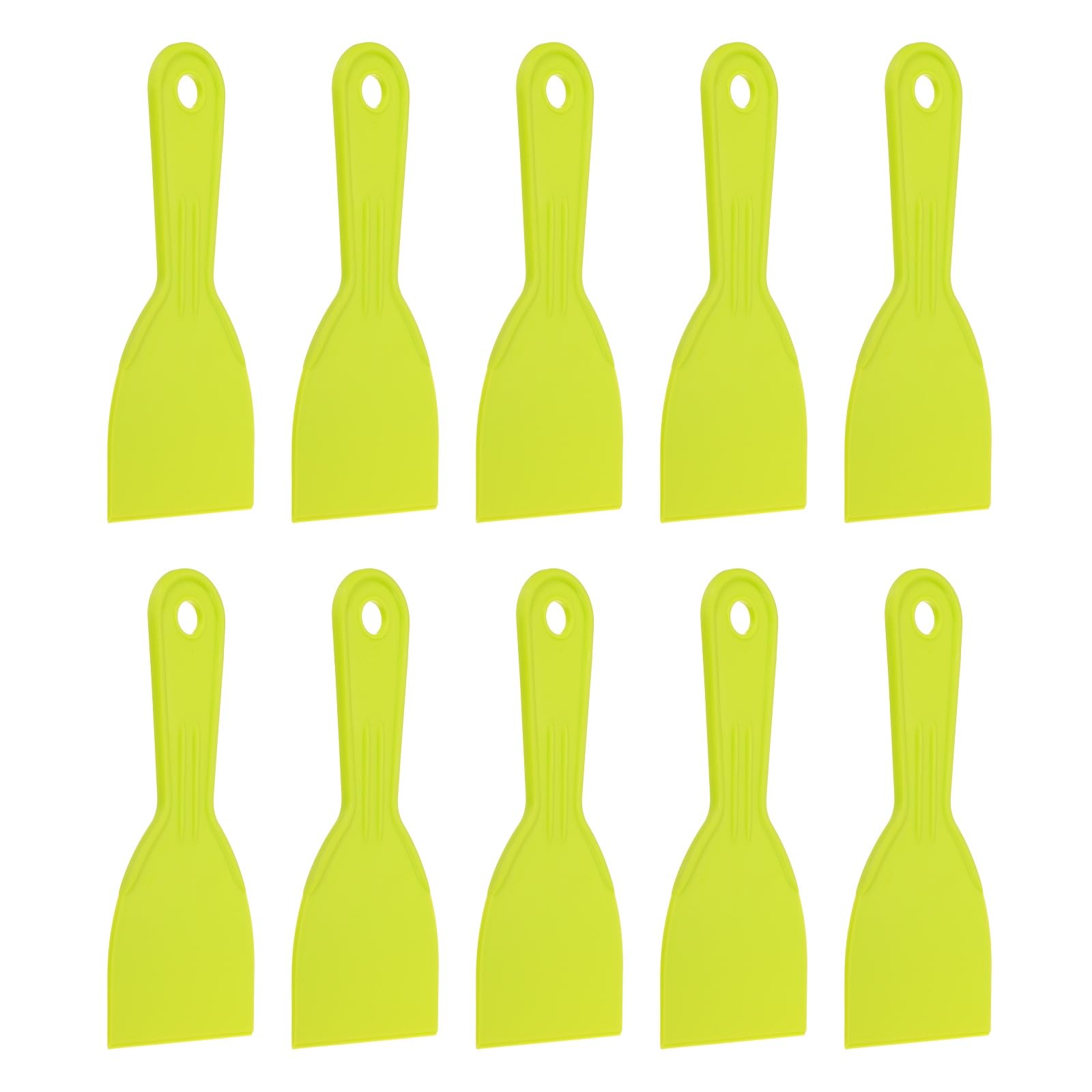 sourcing map 10pcs Putty Knife Scraper 3" Width Flexible Plastic Putty Knife Paint Scraper Tool for Taping Drywall Spreading Painting Wall Scratching Yellow
