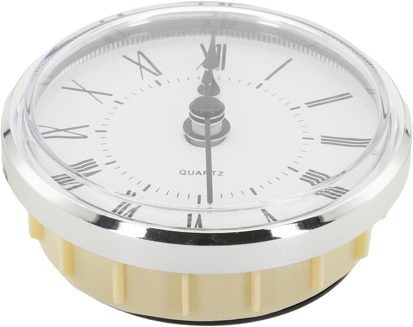 70mm Quartz Clock Insert Movement with Roman Arabic Numerals, Gold Silvery Trim DIY Replacement Mechanism Wall Clock Repair Projects(D)