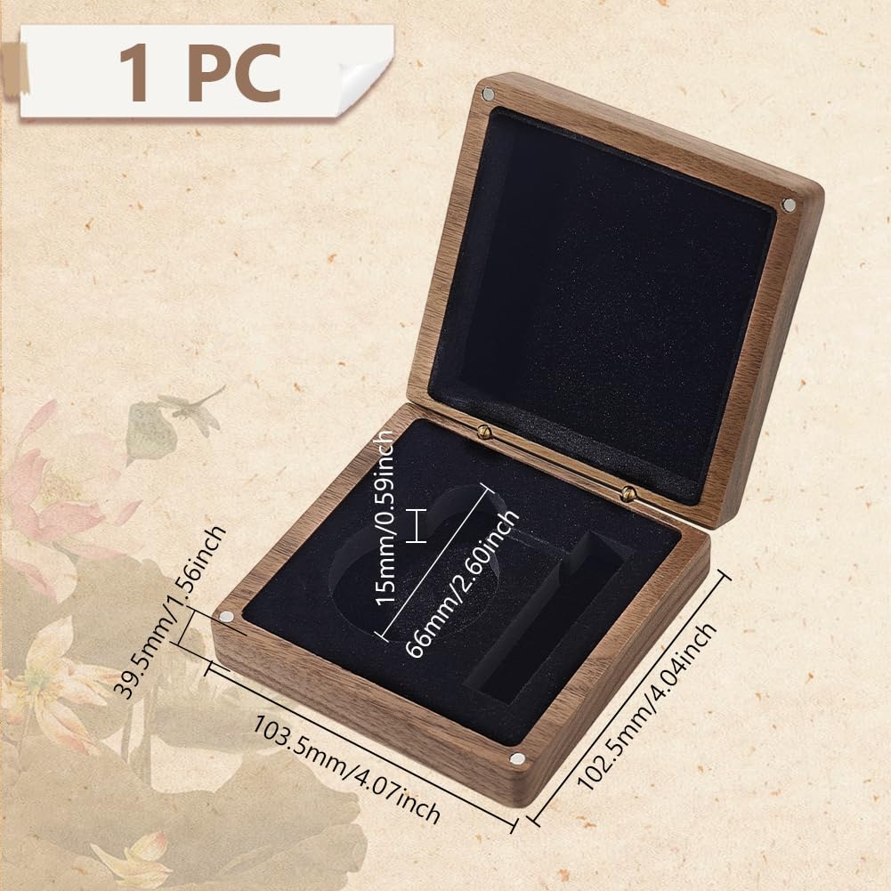 AHANDMAKER Caja de reloj de bolsillo de madera de nogal, caja de regalo portátil para un solo reloj con cojín, caja de reloj de madera, almacenamiento de joyas, organizador de viaje para hombres y