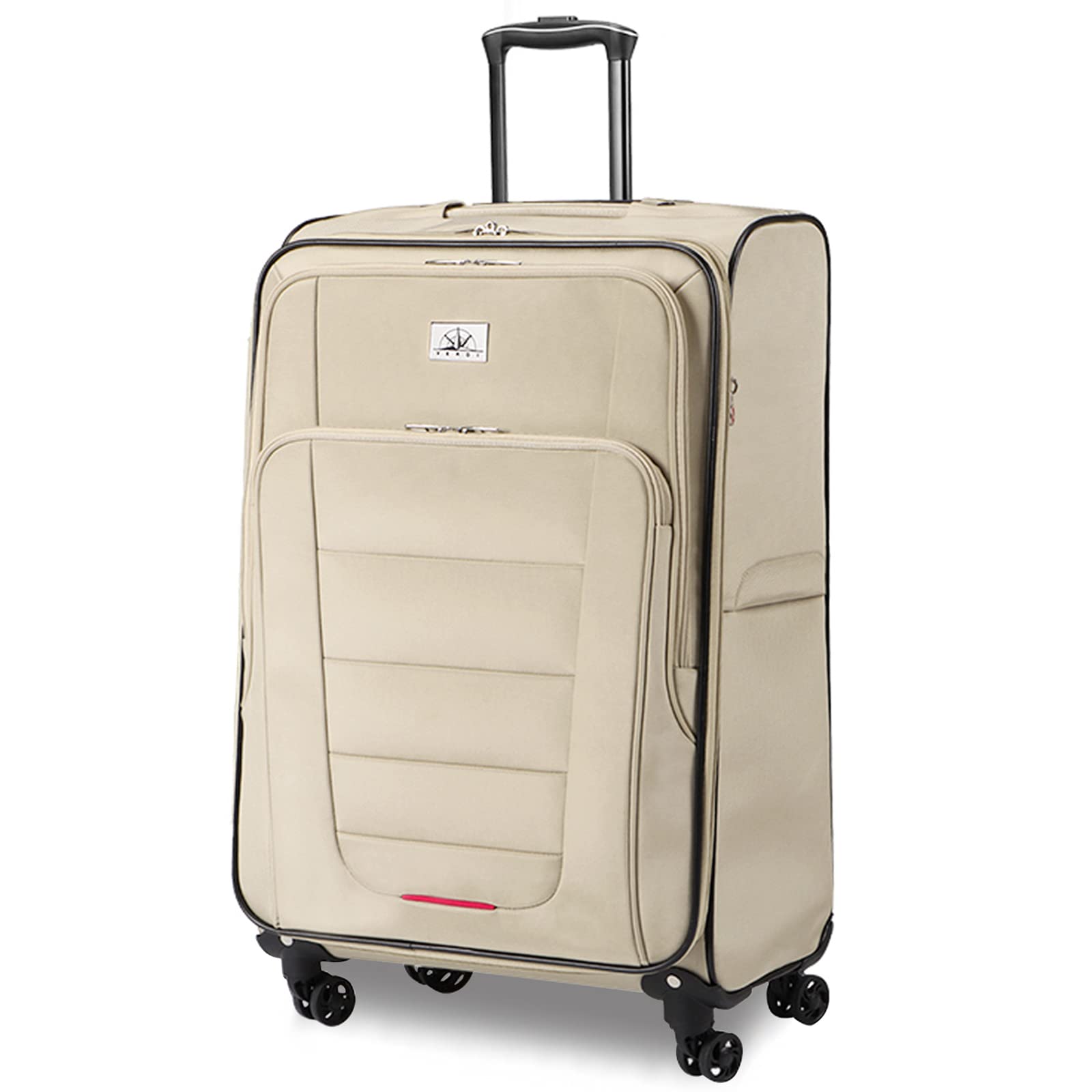 VerdiTravel Softside 28 Inch Luggage with Spinner Wheels Lightweight Expandable Large Suitcase 8-wheel Spinners, Khaki, 28-Inch, V5783-26-28s