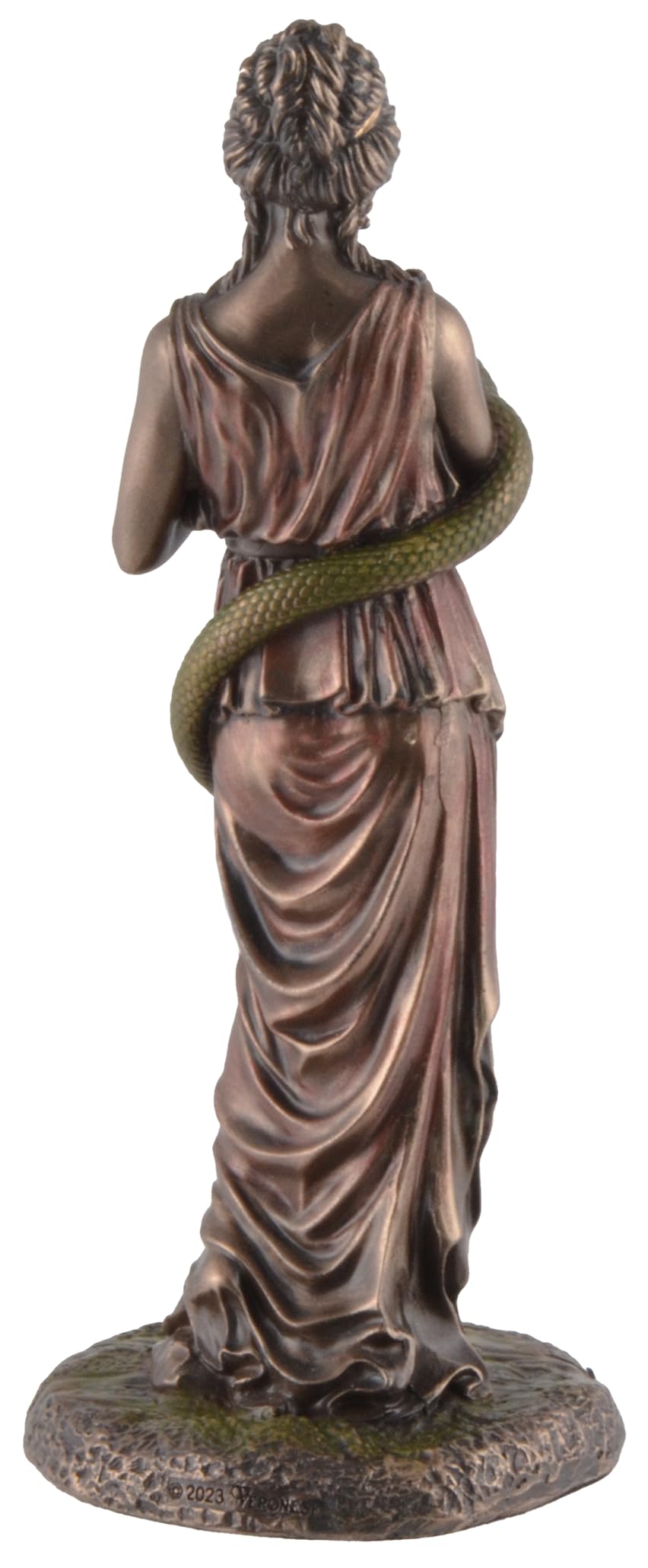 Dea greca Hygieia, dea della salute, pietra artificiale, bronzata/colorata a mano, by Veronese