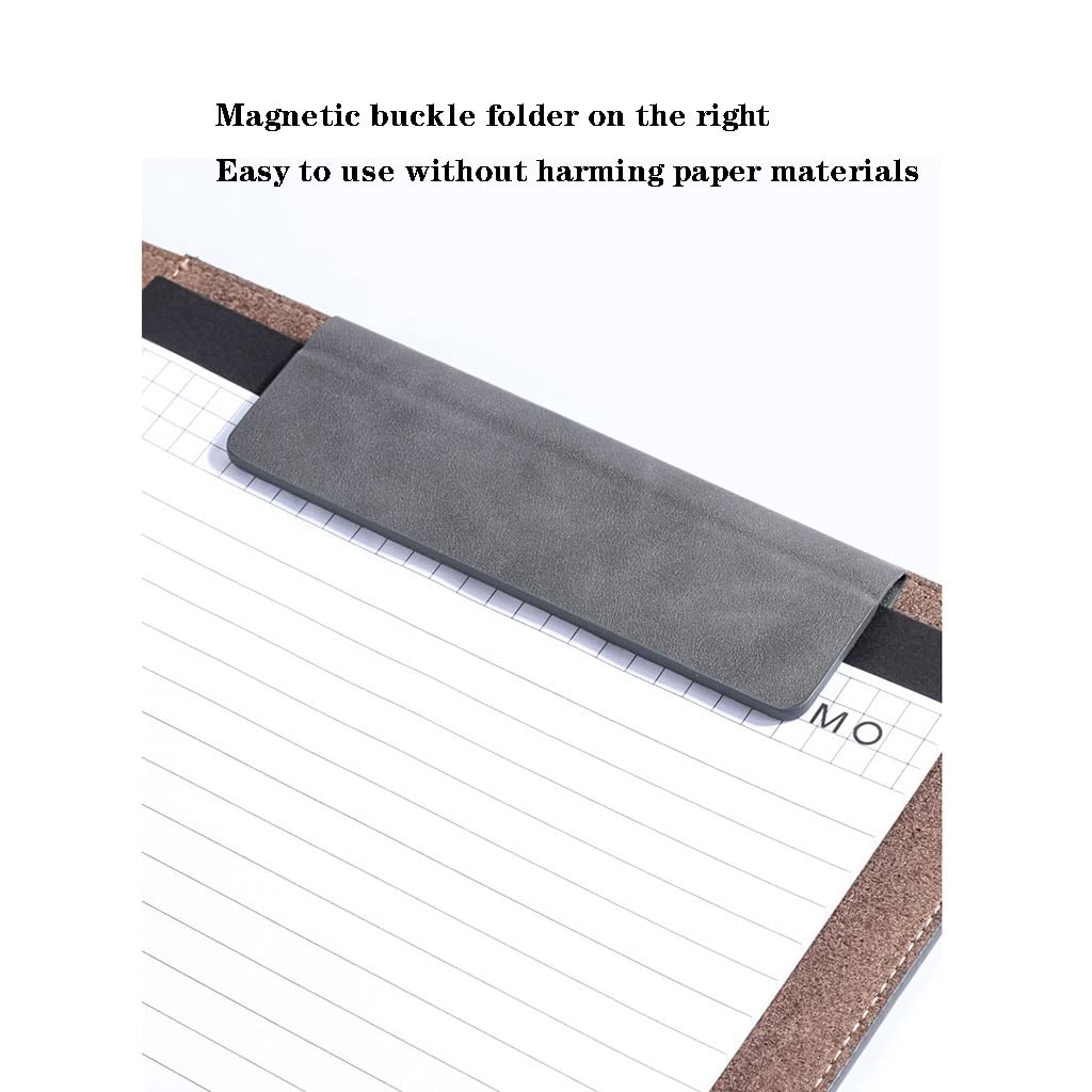 Schreibmappe A4 Klemmbrettmappe Portfolio Padfolio Lebenslauf-Ordner mit Tasche Premium Kunstleder Interview Schreiben Rechtliche Blöcke Dokument Organizer Portfolio