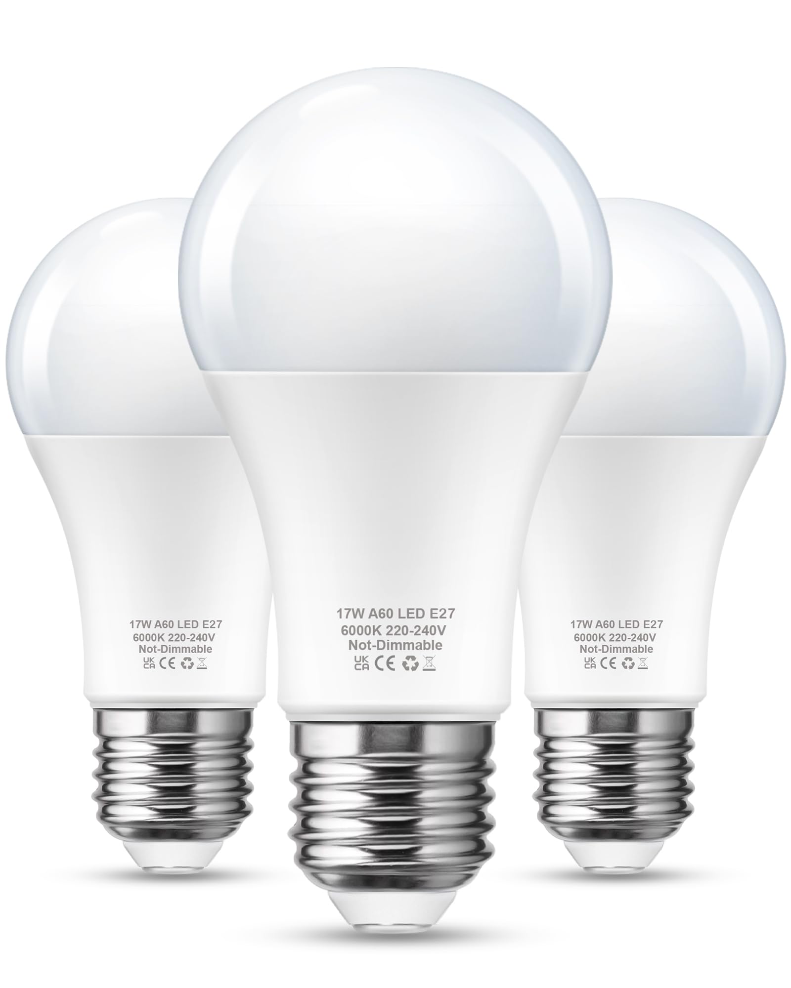 Flaspar 150W Equivalent E27 Screw Bulb, Daylight White 6000K E27 Edison Screw LED Bulb, ES Large Screw Energy Saving Light Bulb, 3Pack