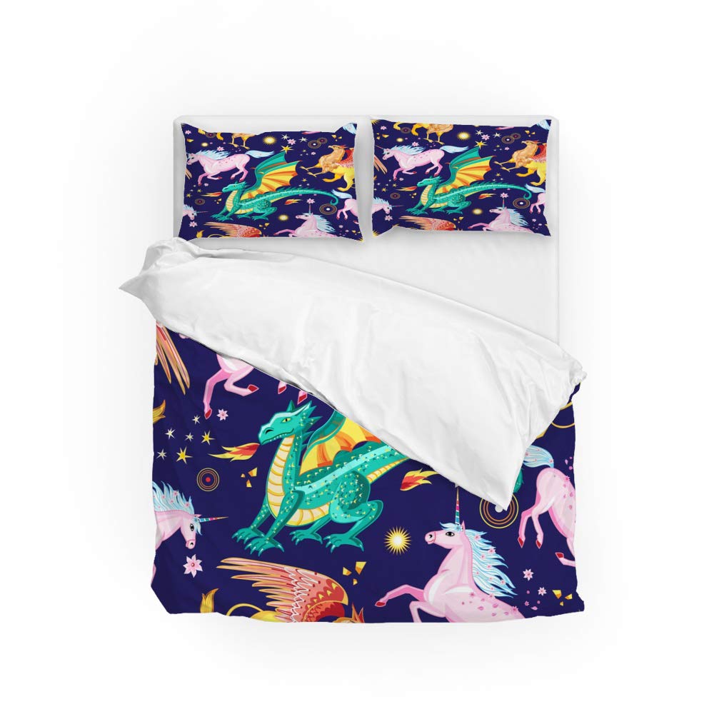 Housse de couette anti-plis parure de lit double microfibre confortable