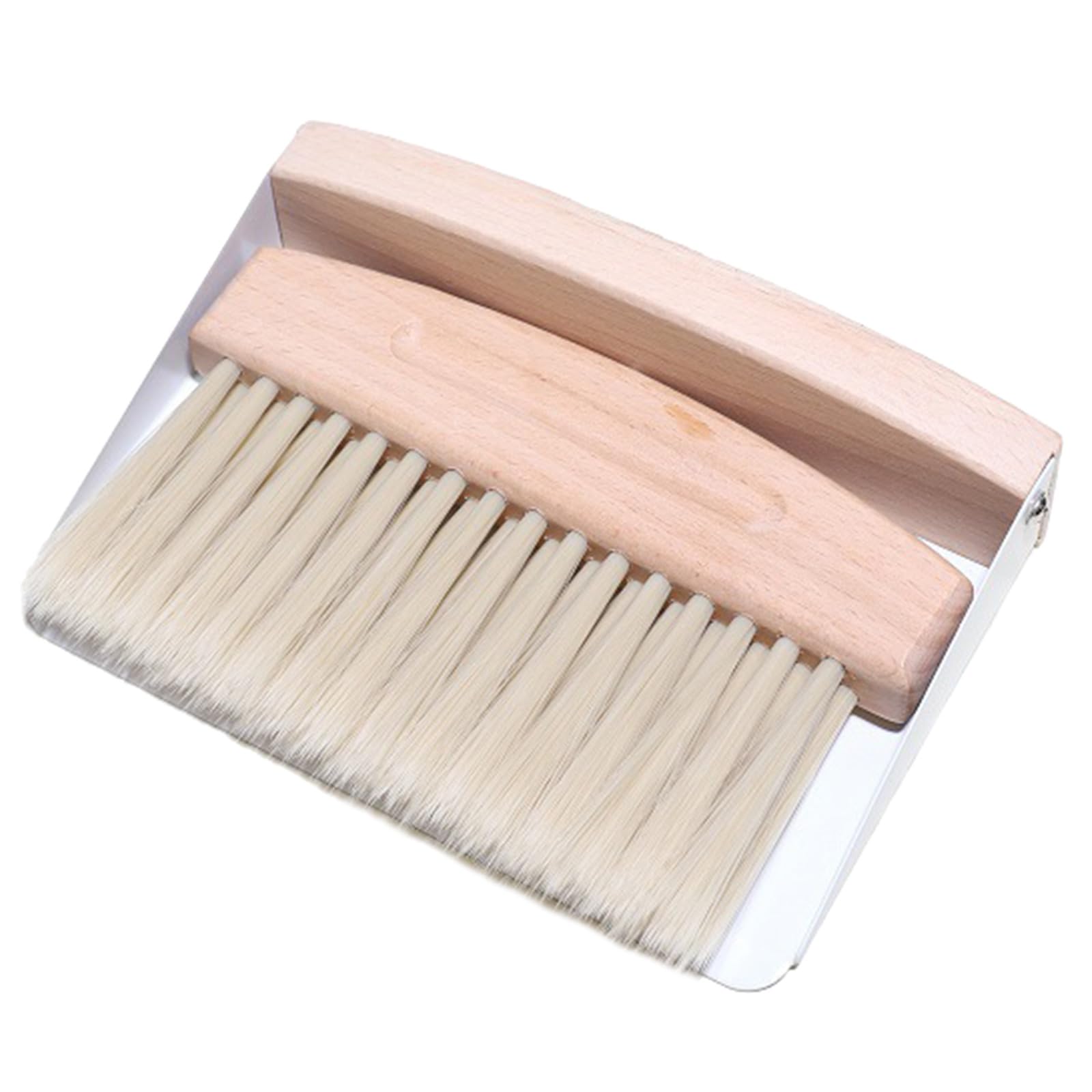 MHADBKH Beechwood Hand Broom and Dustpan for Easy Surfaces and Floor Maintenance Comfortable Grip Brush Beechwood Texture Small Dustpan Set