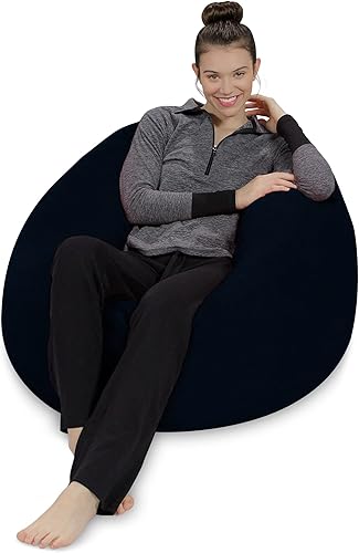 Miniatura 3 de Sofa Sack - Sillón puff Puff de espuma viscoelástica de 3 pies, sofá mediano con funda de microfibra suave, color azul baya.
